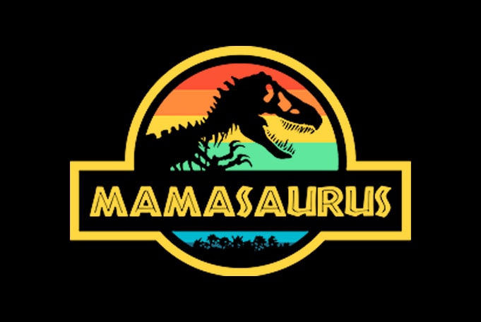 Mama Saurus print ready t shirt design