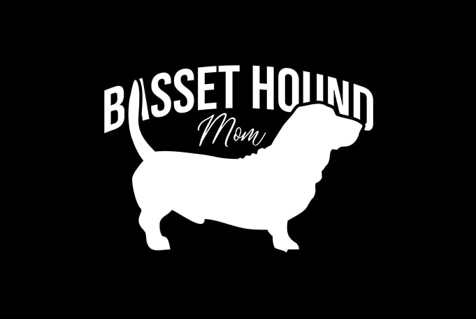 Basset Hound mom buy t shirt design for commercial use