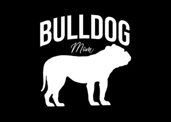 Bulldog Mom graphic t-shirt design