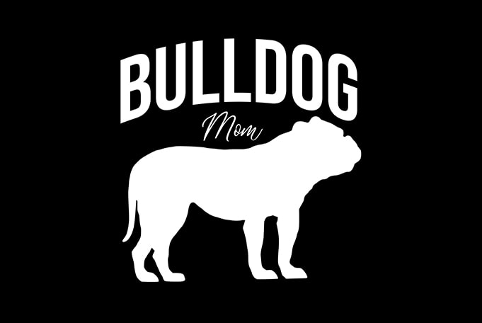 Bulldog Mom graphic t-shirt design