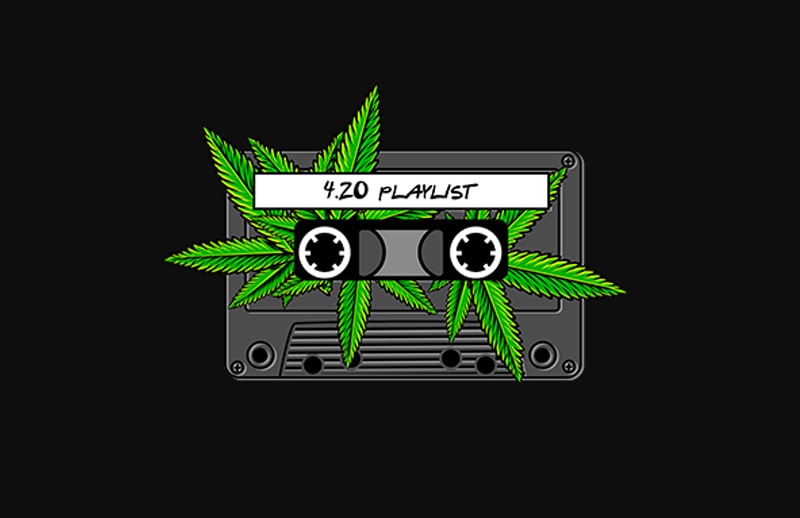 420 marijuana cannabis ganja playlist t shirt design for download