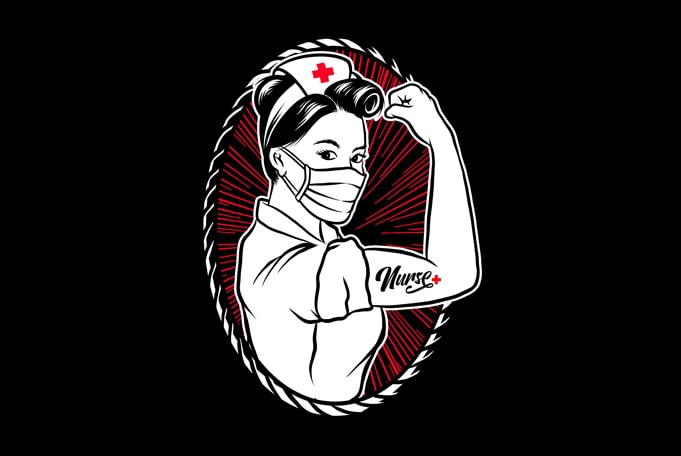 strong nurse graphic t-shirt design