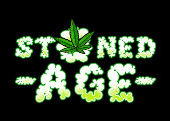 Stoned Age , weed marijuana cannabis ganja design for t shirt graphic t-shirt design