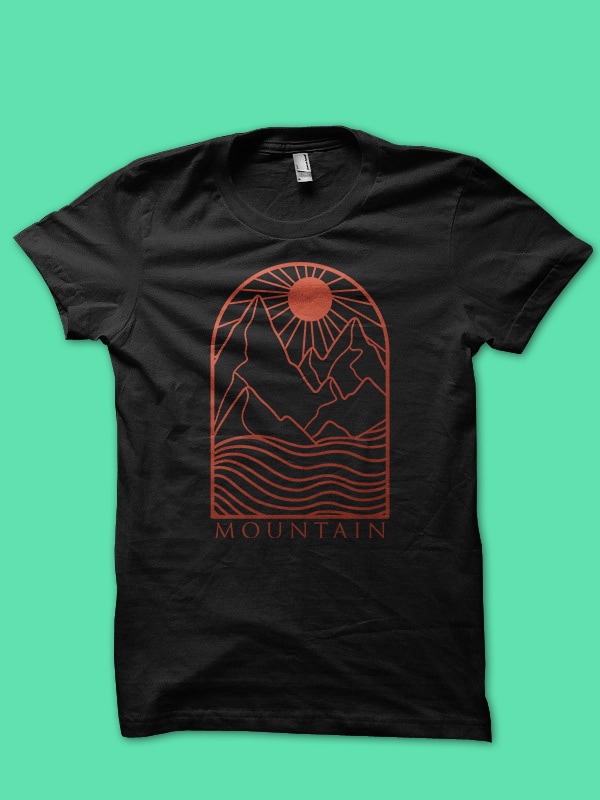 abstract mountain tshirt design