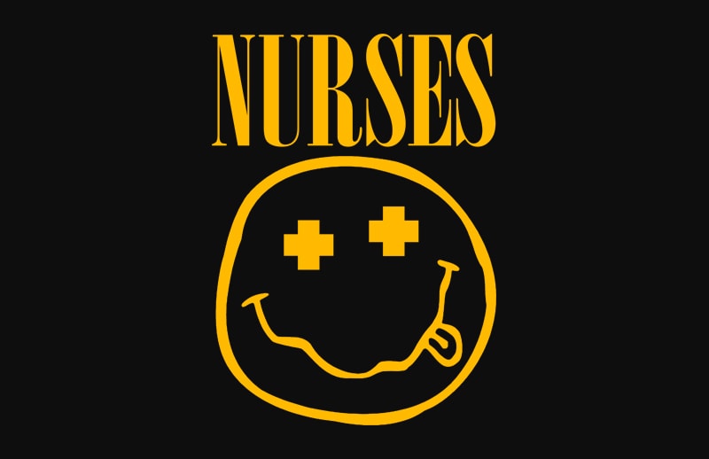 Nurses nirvana parody t shirt design template