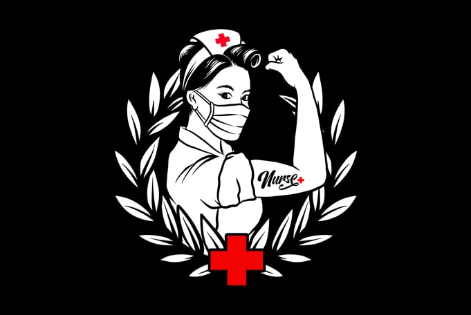 strong nurse art work fight coronavirus commercial use t-shirt design