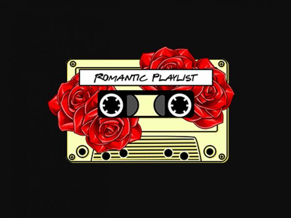 Romantic playlist t shirt design for download