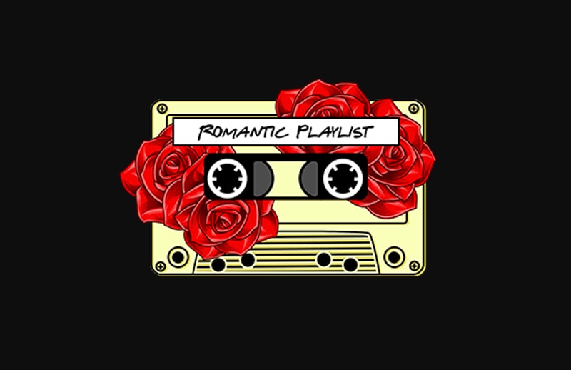 romantic playlist t shirt design for download