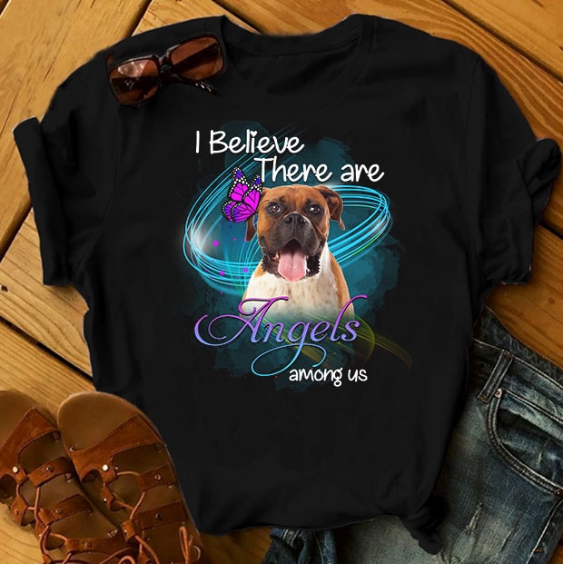 1 DESIGN 30 VERSIONS – DOGS – There are angels among us – t-shirt design png