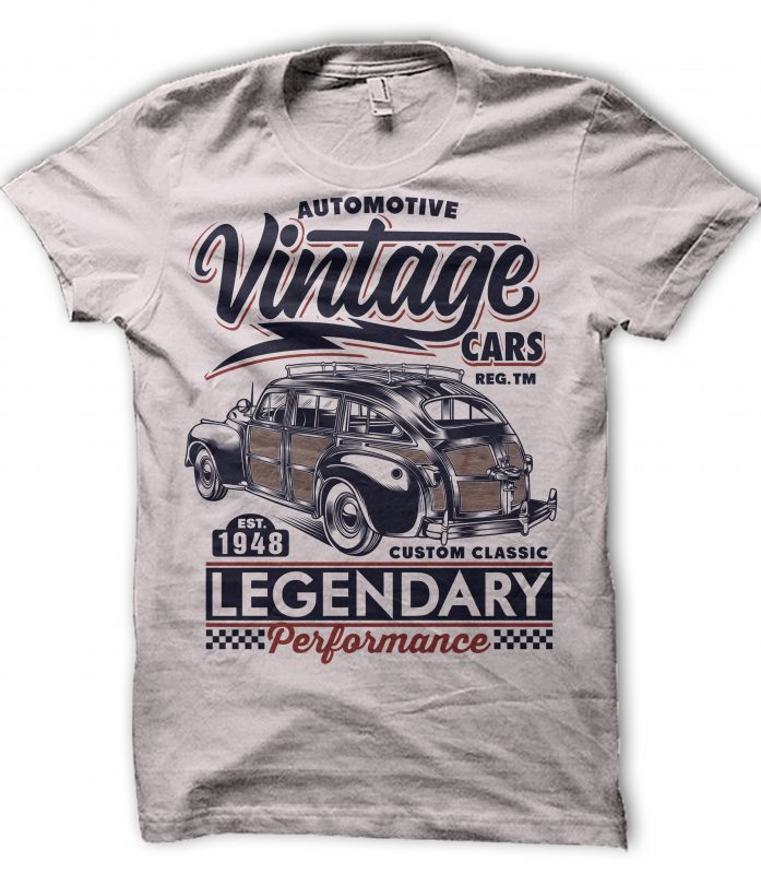 AUTOMOTIVE VINTAGE CARS t shirt design for purchase