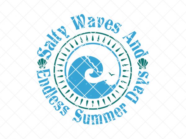 Salty waves and endless summer days, summer/beach tshirt design