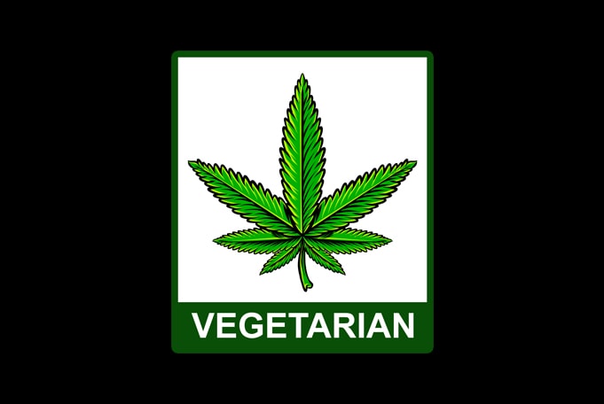 Vegetarian Funny Trendy Cannabis Smoker Graphic Design Popular Gift White T-Shirt