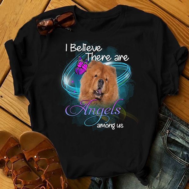 1 DESIGN 30 VERSIONS – DOGS – There are angels among us – t-shirt design png