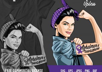 Rosie The Riveter Alzheimer’s Awareness buy t shirt design artwork