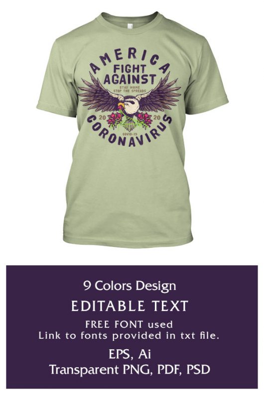 America Against Covid-19 t shirt design to buy