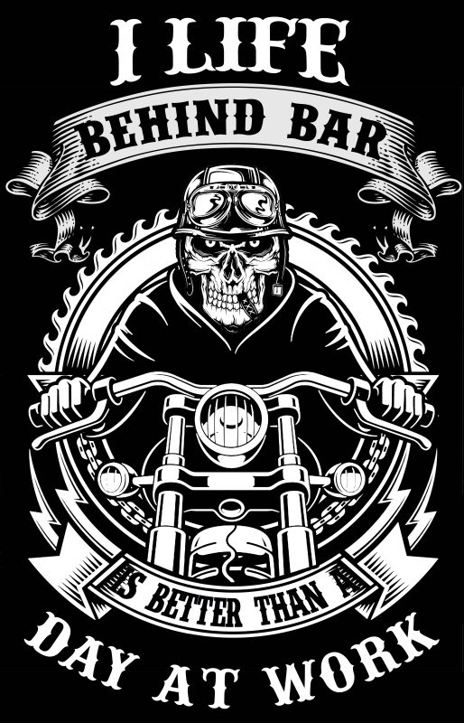 Biker skull background gear day at work t shirt design for download