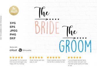 The Bride The Groom buy t shirt design for commercial use