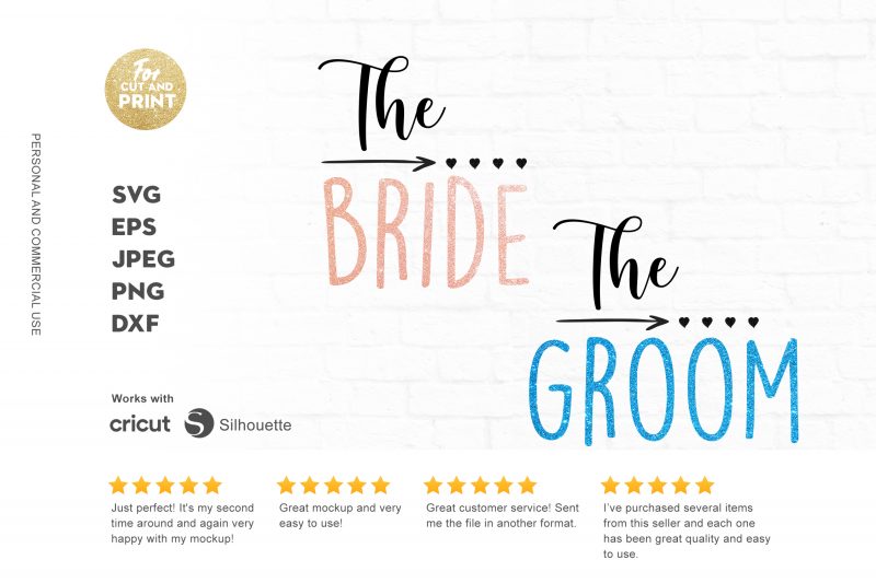 The Bride The Groom buy t shirt design for commercial use