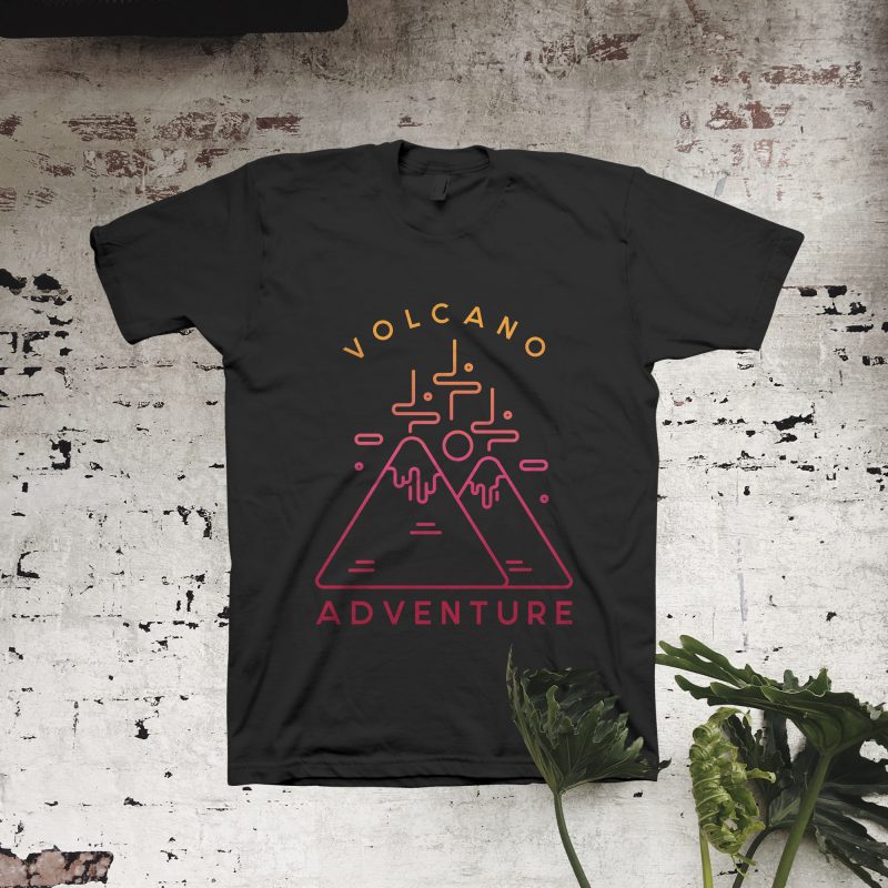 Volcano Adventure graphic t-shirt design