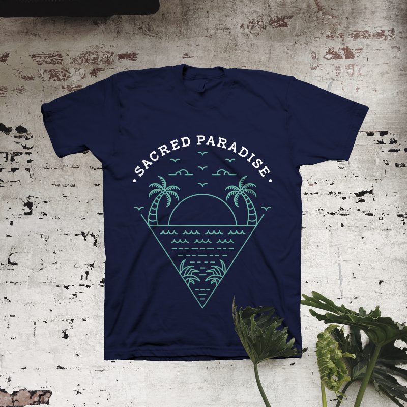 Sacred Paradise graphic t-shirt design