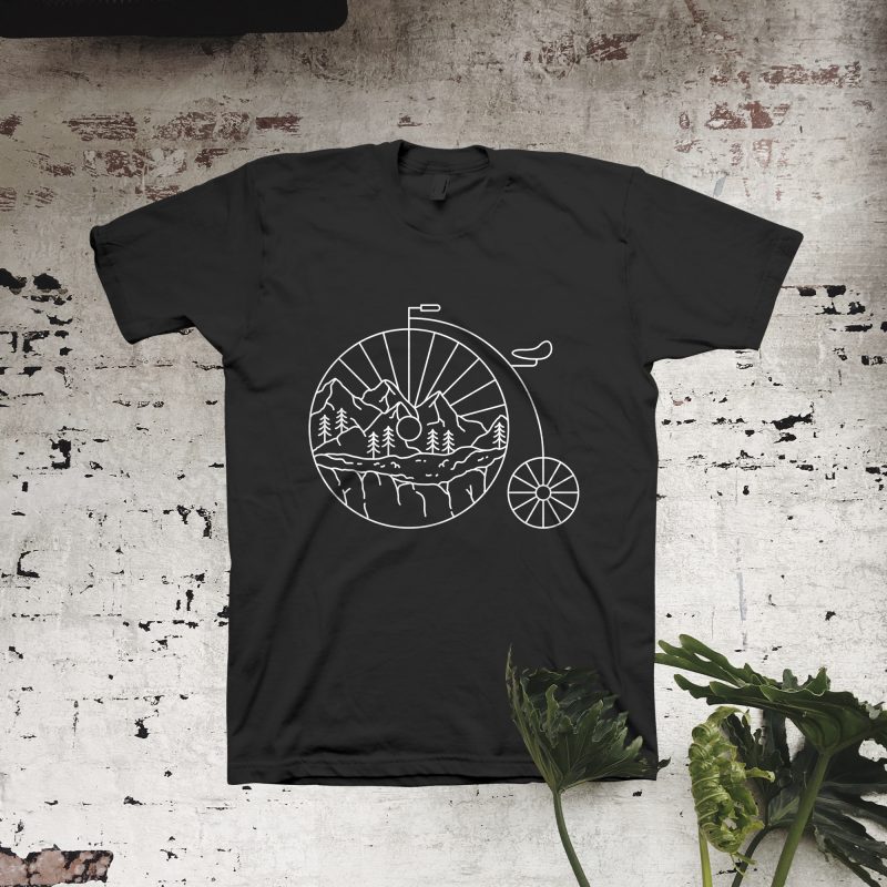 Classic Bike Adventure graphic t-shirt design