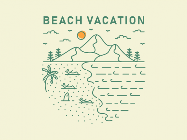 Beach vacation commercial use t-shirt design