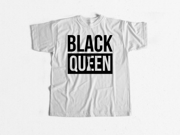 Black queen t-shirt design for sale