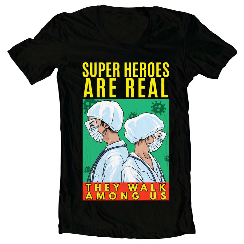 Covid 19 Medical Heroes print ready t shirt design
