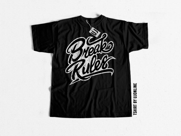 Break rules typography t shirt design template