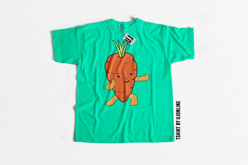CARRATE Funny Carrot Cartoon buy t shirt design for commercial use
