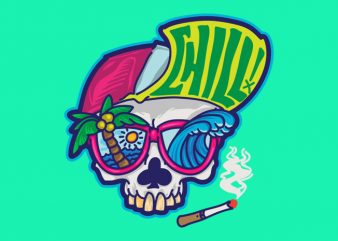 Chillin Skull graphic t-shirt design