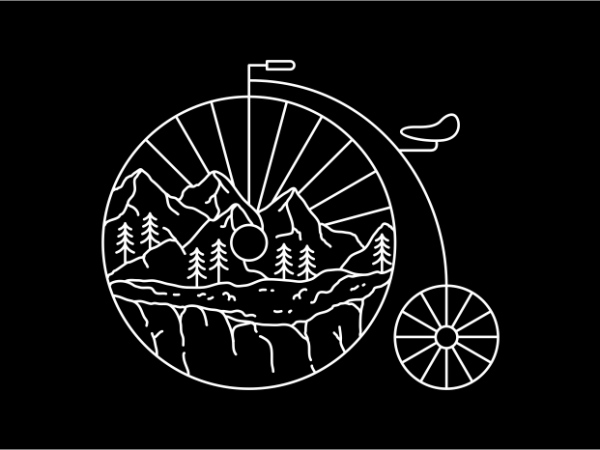 Classic bike adventure graphic t-shirt design