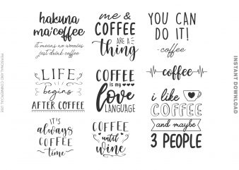 Coffee Bundle t shirt vector file