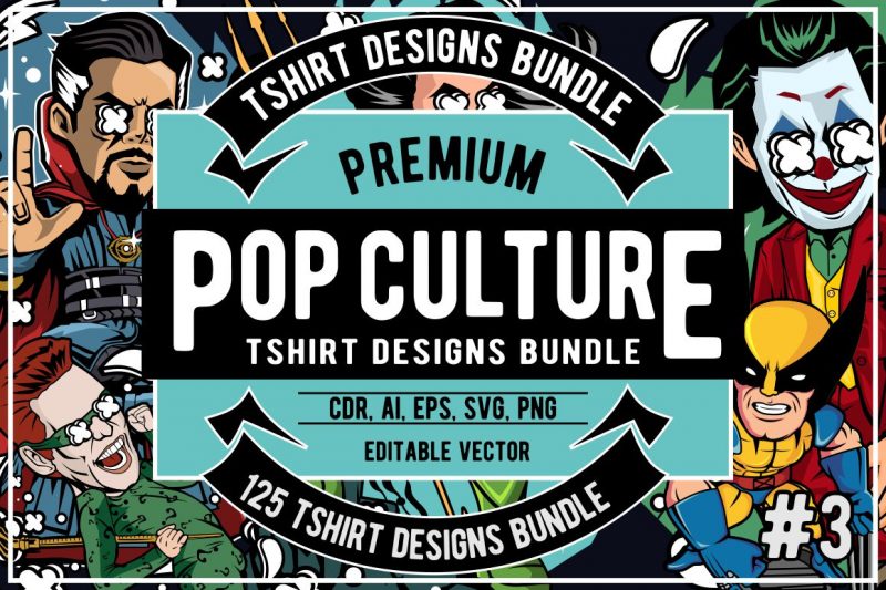 125 Cartoon Pop Culture #3 t-shirt design for sale