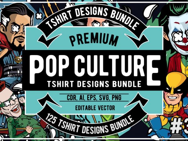 125 cartoon pop culture #3 t-shirt design for sale
