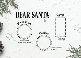 Dear Santa t shirt design for download