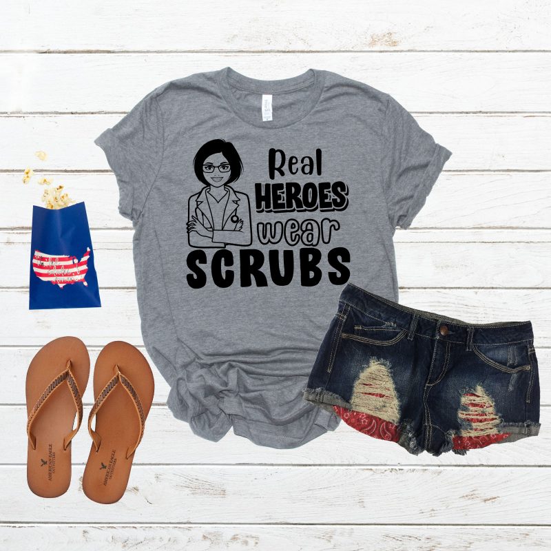 Real Heroes Wear Scrubs buy t shirt design artwork