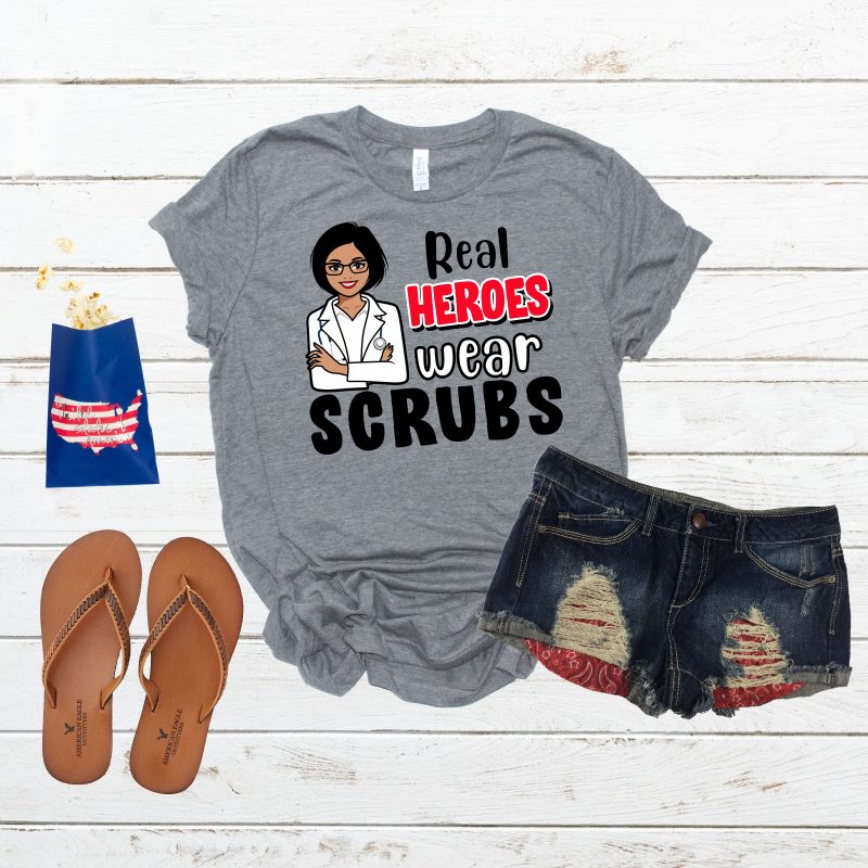 Real Heroes Wear Scrubs buy t shirt design artwork