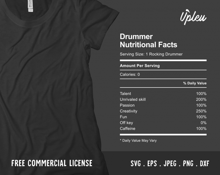 Download Drummer Nutritional Facts T Shirt Design Template Buy T Shirt Designs