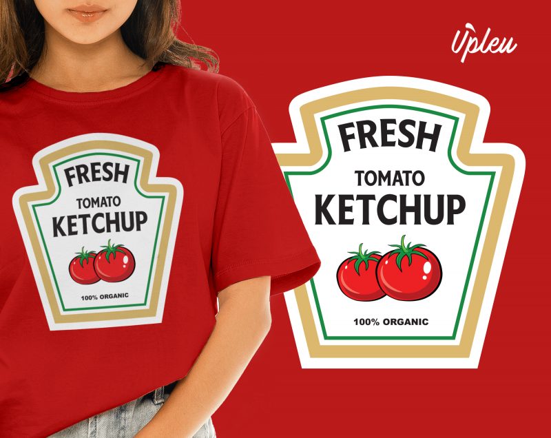 Fresh Tomato Ketchup print ready t shirt design