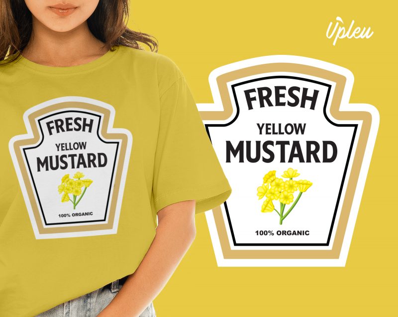 Fresh Yellow Mustard print ready t shirt design