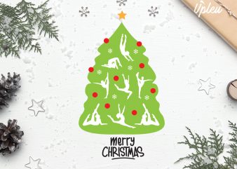 Gymnastic Christmas Tree design for t shirt