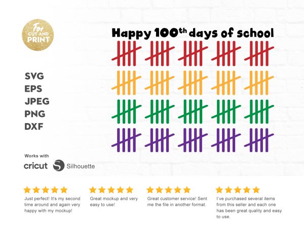 Happy 100th days of school buy t shirt design artwork