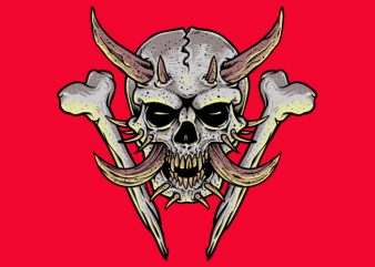 Horned Skull graphic t-shirt design