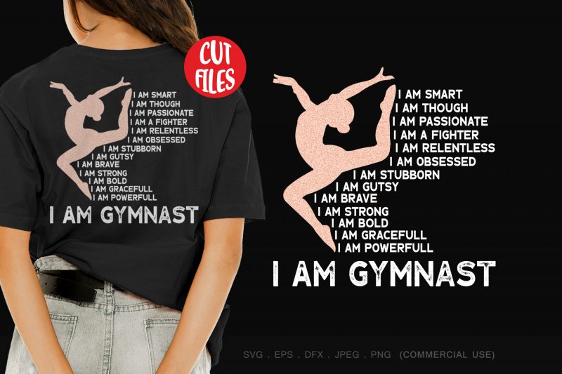 I Am Gymnast t shirt design template