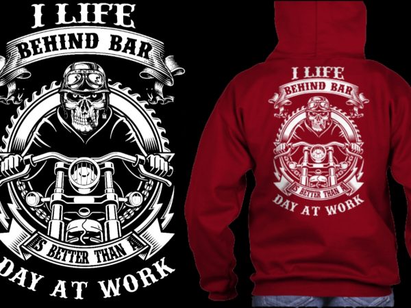 Biker skull background gear day at work t shirt design for download