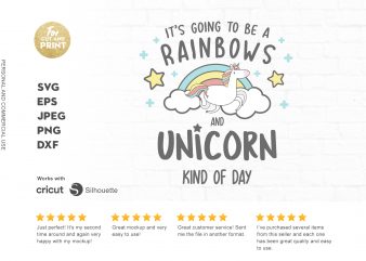 It’s going to be a rainbows and unicorn kind of day t shirt design template