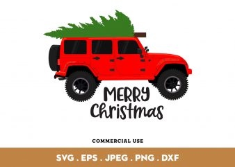Jeep Merry Christmas design for t shirt