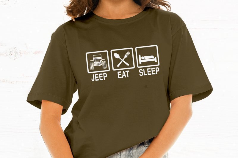 Jeep, Eat, Sleep buy t shirt design for commercial use