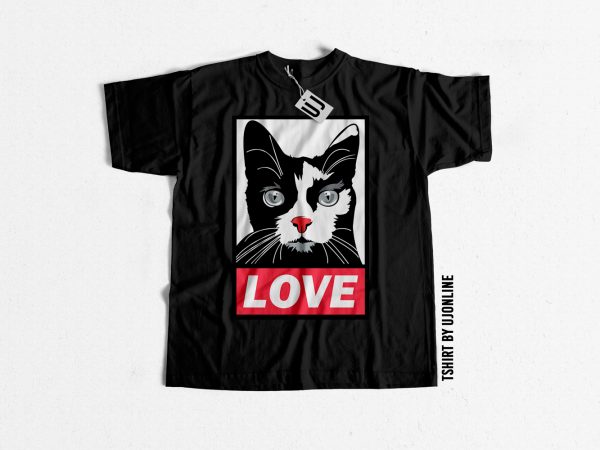 Love cats t-shirt design for download
